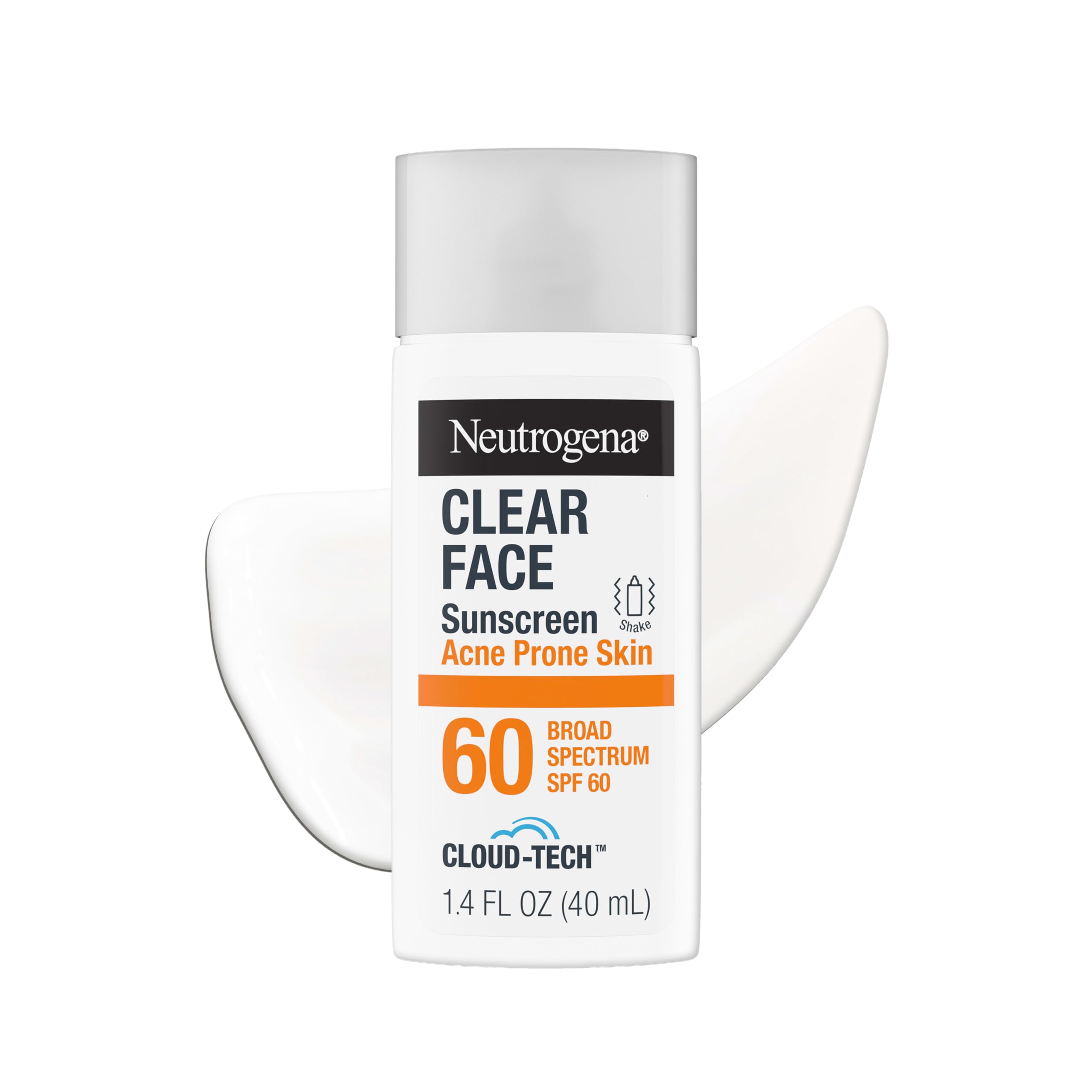 Neutrogena Clear Face Sunscreen Acne-Prone Skin SPF 60 with BEMT, 1.4 Fl Oz | Lightweight, Next-Gen Face Sunscreen powered by