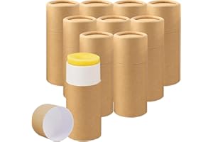 UgyDuky 10PCS Kraft Paperboard Tubes, Cardboard Deodorant Containers Push-Up Style Reusable Body Lotion Sticks Tube Empty Kra