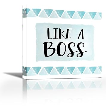 Karmakara Like A Boss Aqua Fine Art Print On Fine Art Canvas Stretched Gallery Wrap Style