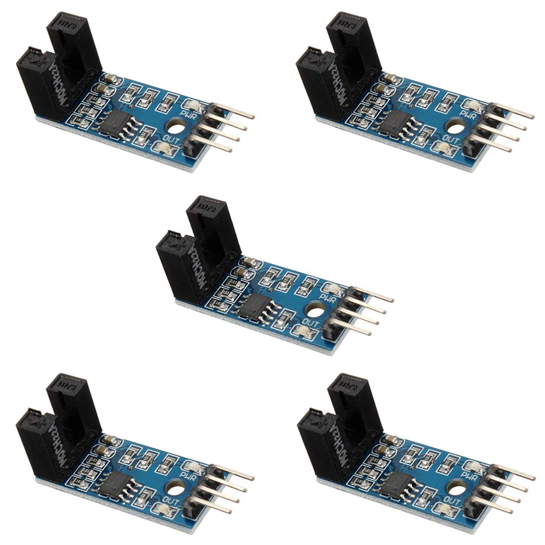 YOUMILE 5 Pack Slot Type IR Optocoupler Speed Sensor Module LM393 for Arduino