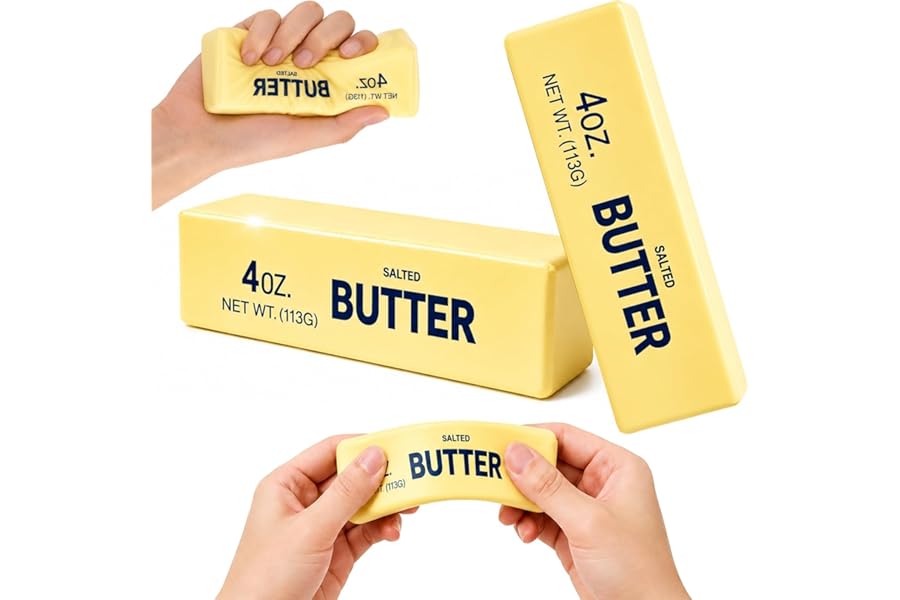 QHPOQU 2 Packs Slow Rising Squishy Butter Squeeze Toys Pack Sensory Stress Relief Squishies Soft & Stretchy Fidget Toys for Anxiety Relief Party Favors Dumpling Squishy Butter