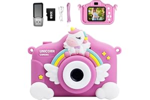 Snowall Unicorn Camera for Girls,The Unicorn Toy,HD Digital Video Kids Camera for 3-12 Years Old Kids Boys Girls,Christmas Birthday Gifts with 32GB SD Card（Pink Unicorn）