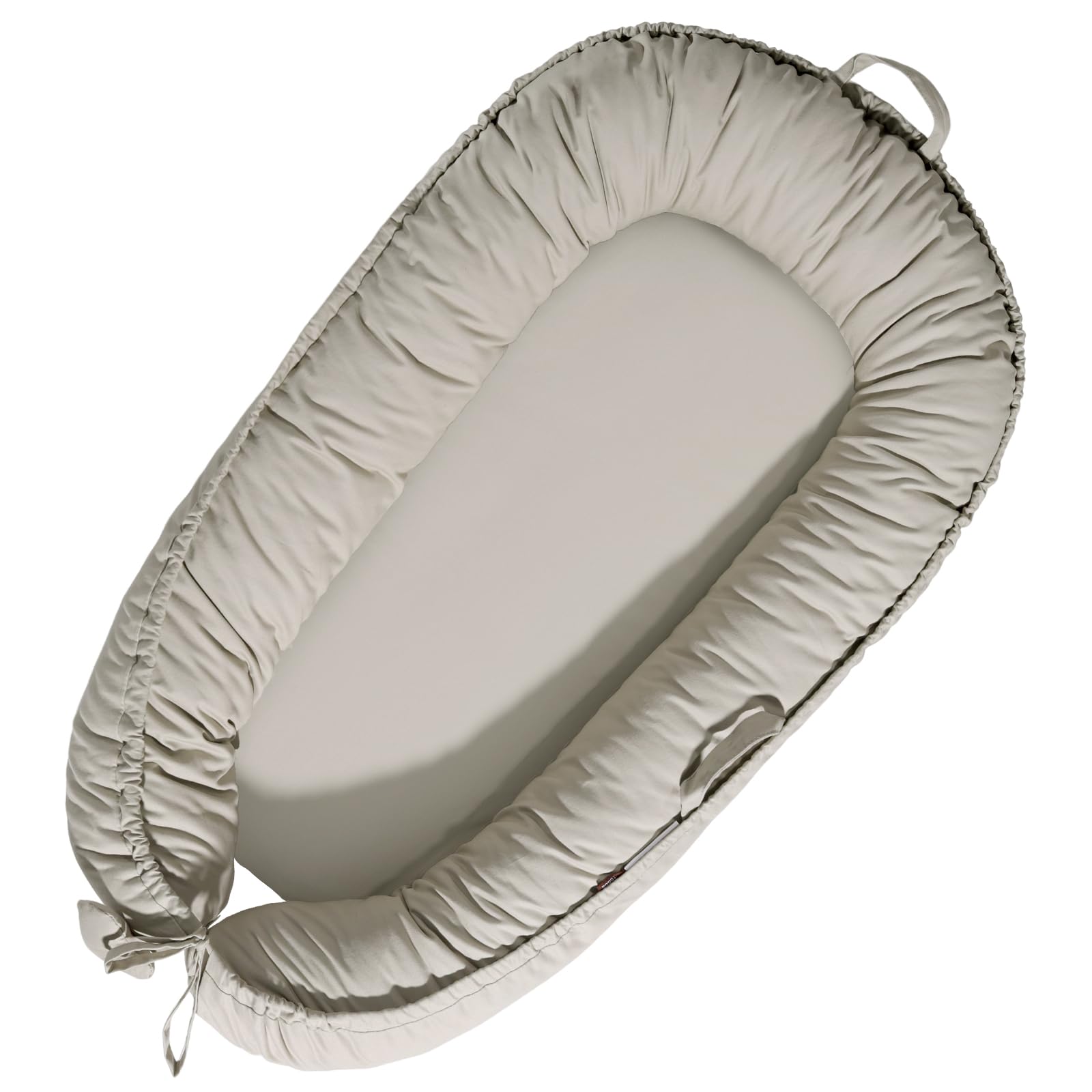 Photo 1 of Baby Lounger - Baby Lounger for Newborn 0-24 Months, Soft Breathable Cotton Infant Lounger Cover, Portable Baby Nest for Travel, Newborn Essentials (Silver)