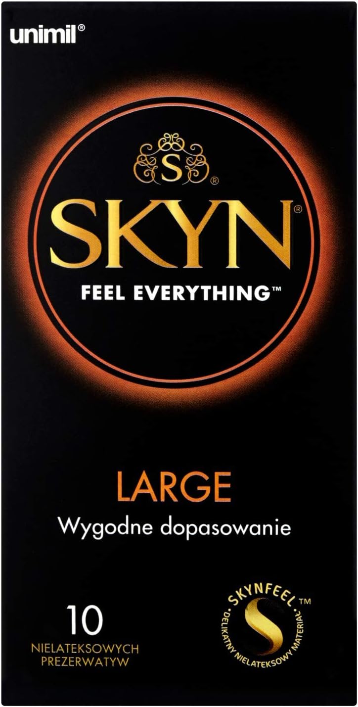 SKYN® Large (XL/King Size) Non-Latex Condoms, Pack of 10 x 1, Natural, 10 count (Pack of 1)