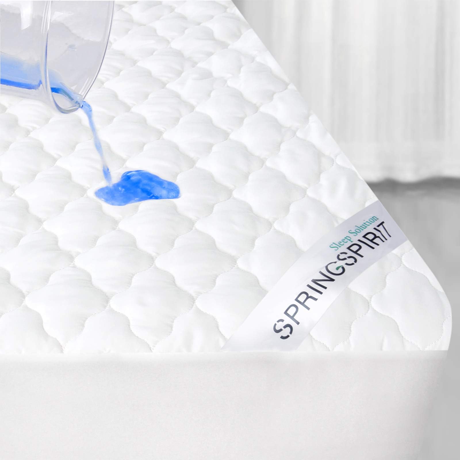 Full Size Mattres Protector Pad Waterproof Quilted, Breathable & Cooling Full Mattress Pad Cover Fitted for Double Bed with Deep Pocket Up to 18", (White)