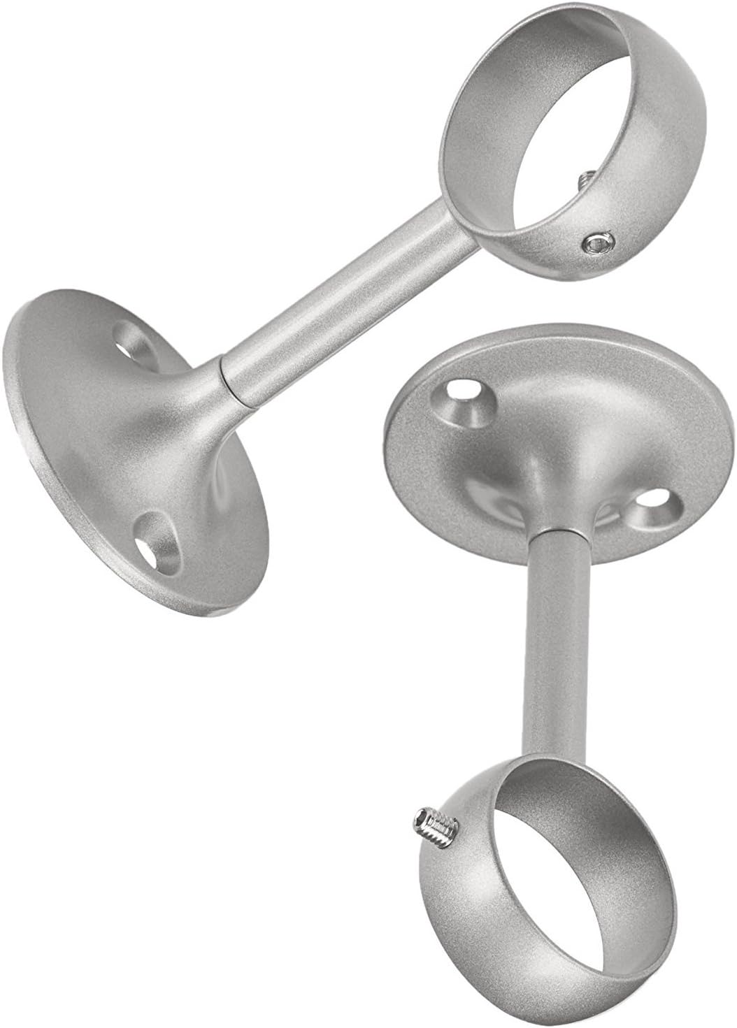 Basics Curtain Rod Ceiling-Mount Bracket, Set of 2, Silver Nickel: Home & Kitchen