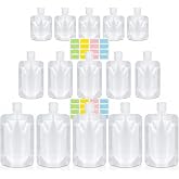 RAINFLOW 17 Pack Travel Pouches for Toiletries - TSA Compliant Leak Proof | 30ml 50ml 100ml Refillable Liquid Pouches, Flat Travel Bottles for Shampoo Lotion Soap, Carry On Travel Containers