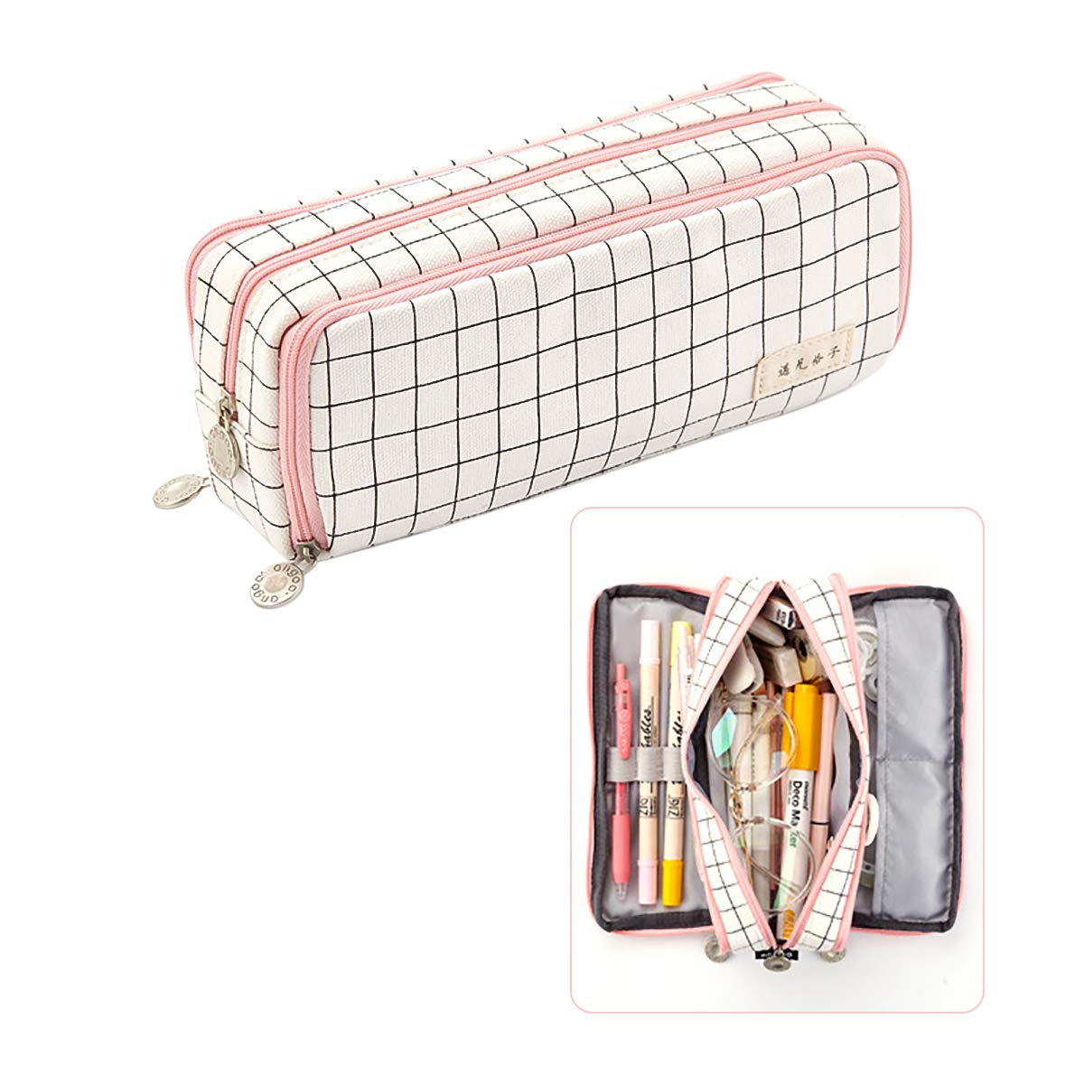 iSuperb Pencil Case Big Capacity Pencil Pen Case Double Open Pencil Pouch Makeup Bag Stationery Storage Case for School Supplies & Office