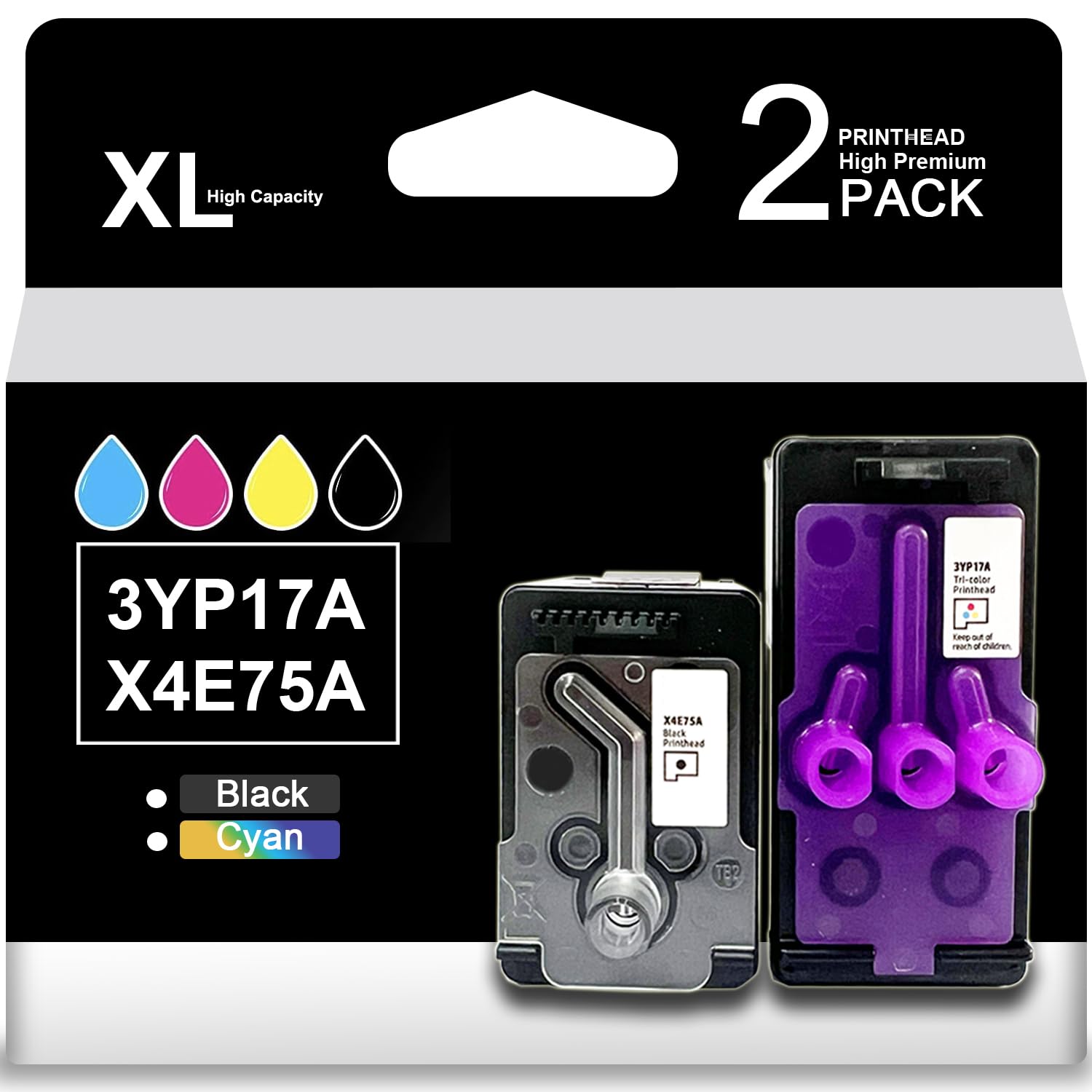 Photo 1 of cocopas High Pages 3YP17A X4E75A Printhead Replacement for HP 660 670 700 6000 6001 7000 7001 7300 7301 7600 7602 Series Printers with Combo Printhead