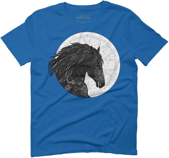 black and royal blue graphic tee