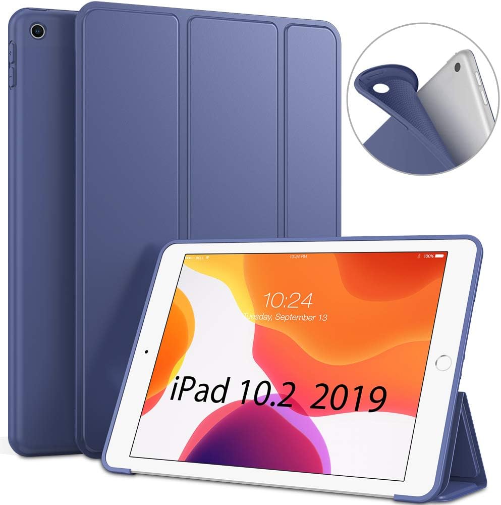 Luvfun Case for iPad 10.2 2019, Case for iPad 7th Generation Slim Lightweight Smart Cover for 2019 iPad 10.2 -Blue