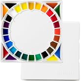 MEEDEN Ceramic Watercolor Paint Palette: Extra Large 32-Well with Lid | Porcelain Paint Palette for Watercolor Painting with Cover, Big Mixing Tray for Artist, 12-3/5-Inch Square,White