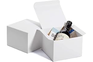 MESHA 100PC White Gift Boxes with Lids for Presents 6x6x4 Inch,Sturdy Bridesmaid Proposal Small Gift Box,Recyclable Paper Party Favor Gift Boxes Bulk for Wedding,Graduation,Birthday