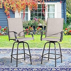 Vongrasig 2 Piece Patio Swivel Bar Chairs, All