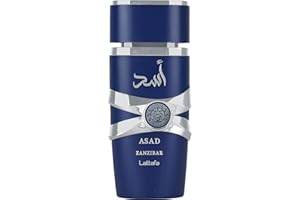 Lattafa Asad Zanzibar – Fresh, Spicy, Vanilla, Coconut – Eau de Parfum Long-Lasting Fragrance for Men, 3.40 Ounce / 100 ml
