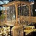 LE LED Window Curtain Icicle Lights, 304 LEDs, 9.8ft x 9.8ft ,8 Modes Linkable, String Fairy Light, Warm White, for Christmas/Wedding/Party Backdrops
