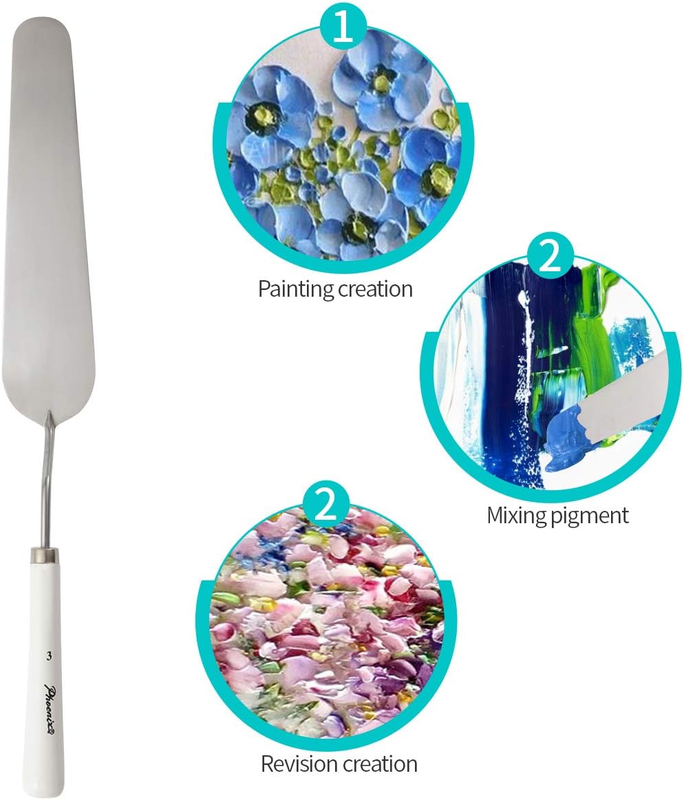 Gazeer Stainless Steel Artists Painting Knife - Palette Knives - Spatula Palette Knife Painting Mixing Scraper, Thin and Flexible Art Tools for Oil Painting, Acrylic Mixing, Etc.