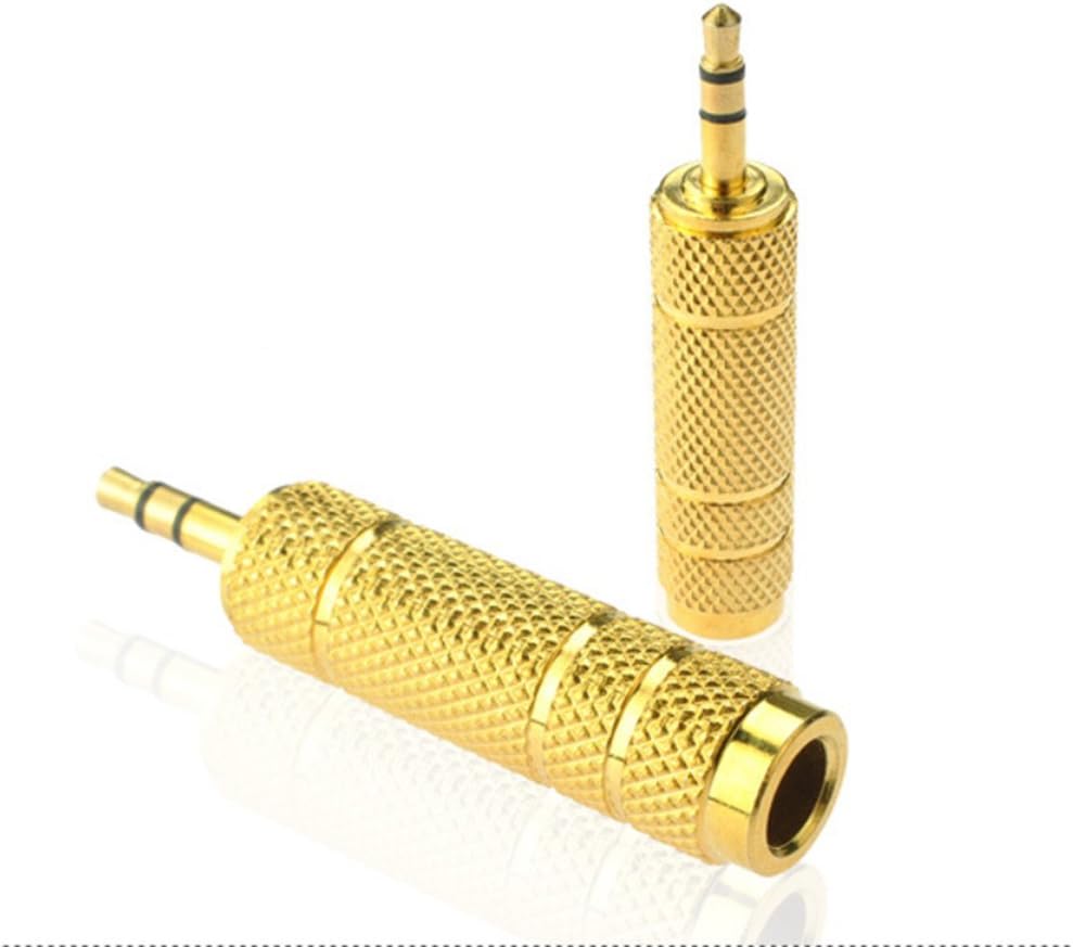 Youii Headphone Adapter Plug 3.5 mm Socket to 6.35 mm (1/4 inch) Male to Female Stereo Audio Jack Headphone Adaptor, 2 Pack