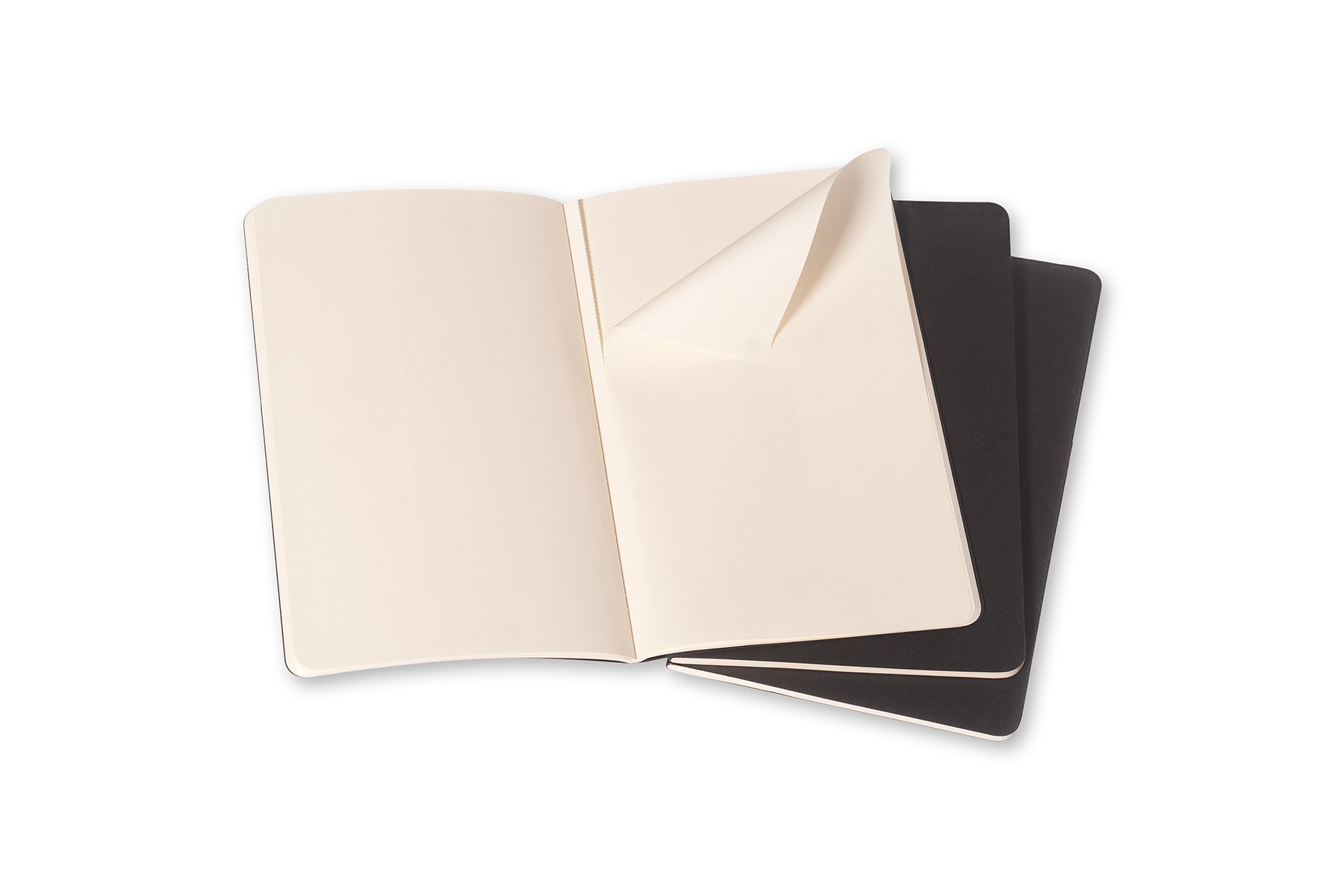 Moleskine Cahier Journal, Soft Cover, Pocket (3.5" x 5.5") Dotted, Black, 64 Pages (Set of 3