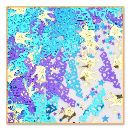 Beistle Royal Birthday Boy Confetti Party Decorations, Tableware, 0.5 Ounces, Multicolored