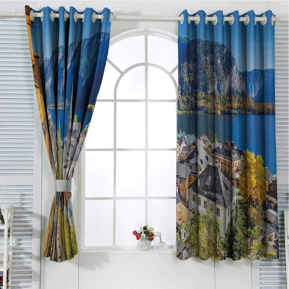 Fall Grommet Curtains 40 Inches Long, Multicolor Boho Farmhouse Decor 55x40 Inch Historical