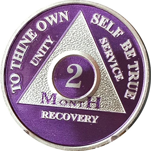 2 Month Purple Silver Plated AA Medallion 60 Day Chip