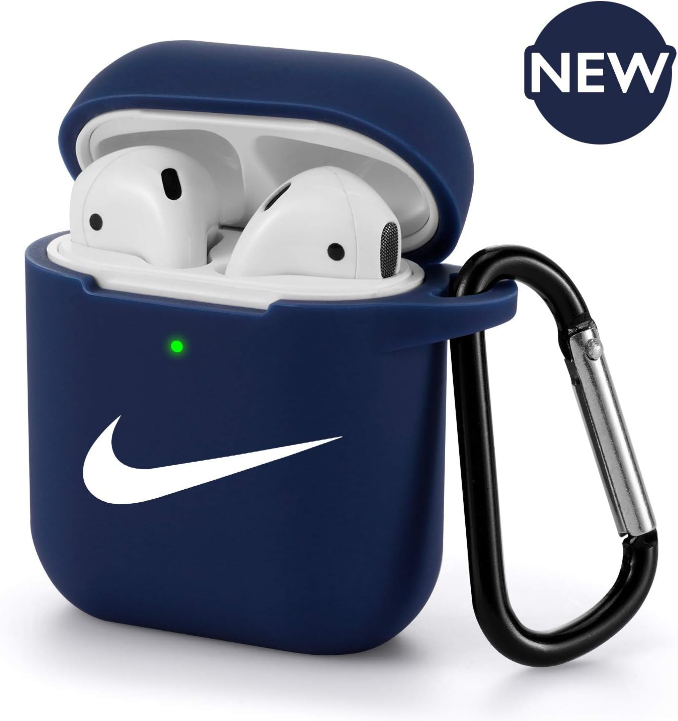 Airpods Case - AirPods Case Cover Silicone Skin & Protective Airpods Accessories for Apple Airpods 2 & 1 Charging Case Blue (Front LED Visible)
