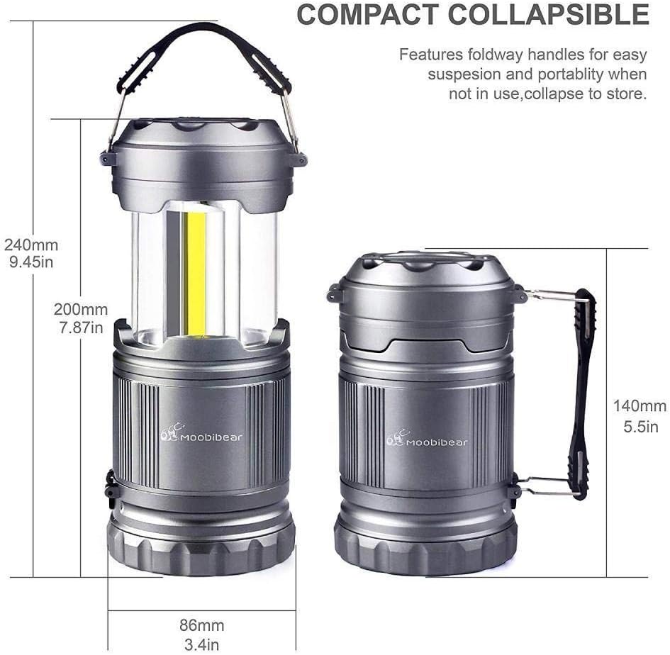 LED Camping Lantern Flashlight Combo - Moobibear 2 in 1 Battery Powered Emergency Light Portable Collapsible Camp Lamp for Camping Power Outage Hiking Indoor Outdoor 2 Pack: Clothing