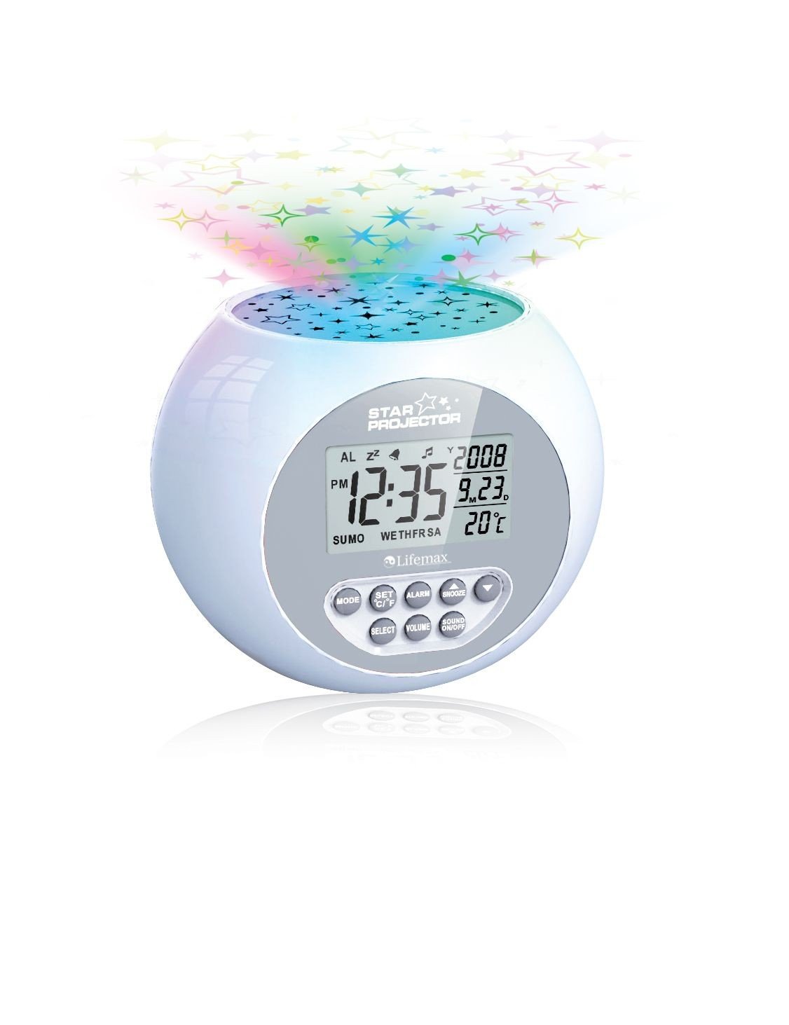 Lifemax Silver Star Projection Sound Machine Clock Amazon.co.uk
