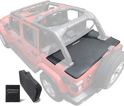 Amazon Com Shadeidea Tonneau Cover For Jeep Wrangler Jlu 2018 Current New Model 4 Door Rear Trunk Cover Cargo Vinyl Cover Jl Unlimited Tailgate Ton Cover Black 3 Years Warranty Automotive