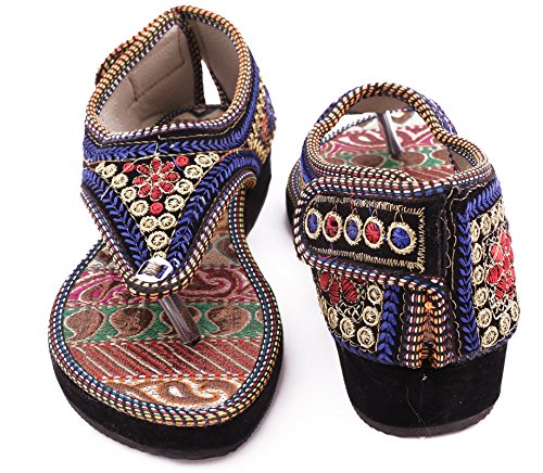 shree women's rajasthani multiwork ethnic flat sandal