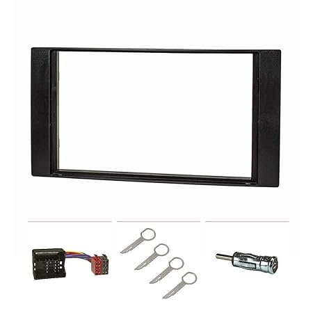 tomzz Audio 2415-072 Doppel DIN Radioblende (Set) für Ford Focus 2, Fiesta, C-Max, S-Max, Galaxy, Mondeo, Kuga, Transit, schw