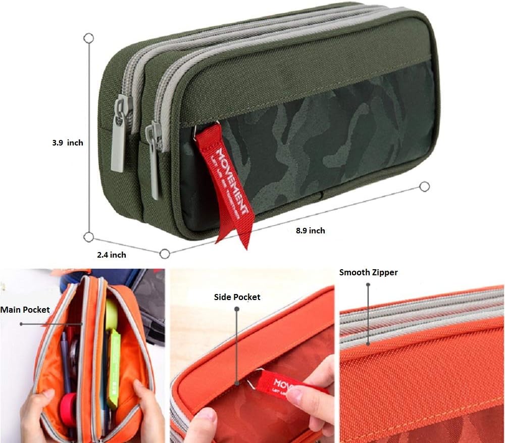 YONZONE Pencil Case Large Capacity Pencil Cases Big Pencil Bag Pouch for Boys Girls Portable Office Stationery Pen Storage Holder Supplies Adult Makeup Bag with 3 Compartments - Image 3