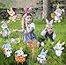 LSKOO Easter Yard Signs Decorations Outdoor Bunny Eggs Yard Stake Signs Easter Lawn Yard Decorations