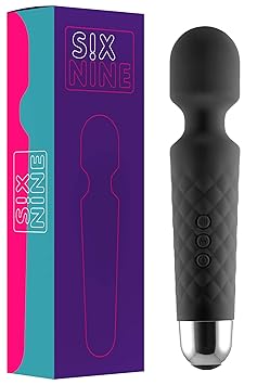 Six Nine Massage Wand Massagestab kabelloser elektrisch - 20 Verschiedene Vibrationsarten 8 Geschwindigkeiten - inkl. Reiseta