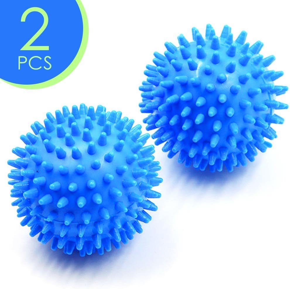 Max Dryer | 2pcs The Ultimate Laundry Dryer Ball, Replaces Fabric Softener, Magically Reduces Wrinkles and Makes Clothes Fluffier, Durable, Reusable, Hypoallergenic, Blue