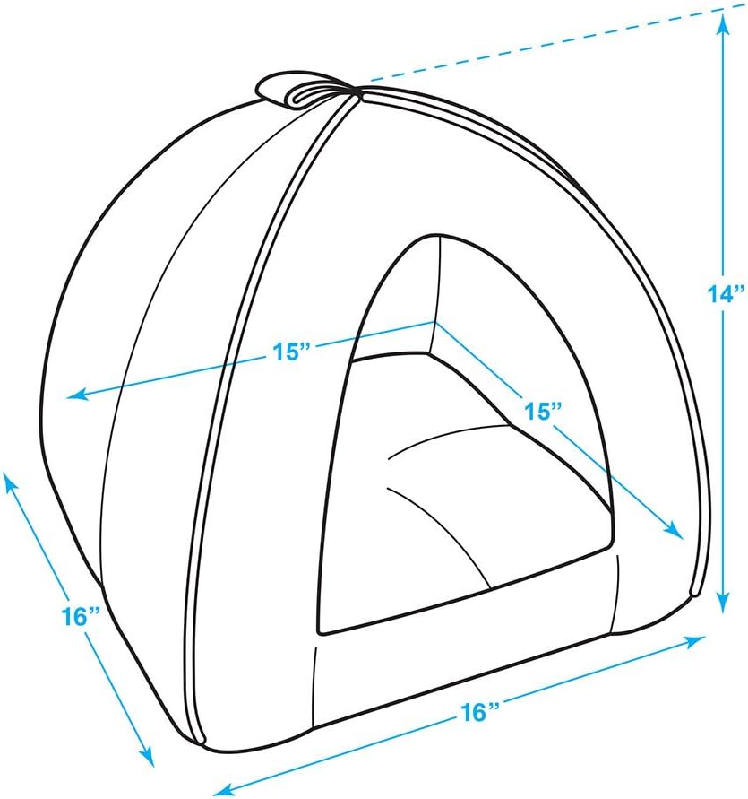 Pet Tent-Soft Bed for Dog and Cat by Best Pet Supplies - Gray Lattice, 16" x 16" x H:14" : Pet Supplies