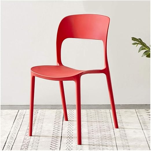 Esszimmerstuhle Axzxc Einfacher Weisser Stuhl Kunststoff Balkon Klubsessel Keine Armlehne Stapelbar Moderne Stuhle Rutschfeste Solide Tragende Bequemer Gartenstuhl Im Freien Patio Color Red Amazon De Kuche Haushalt