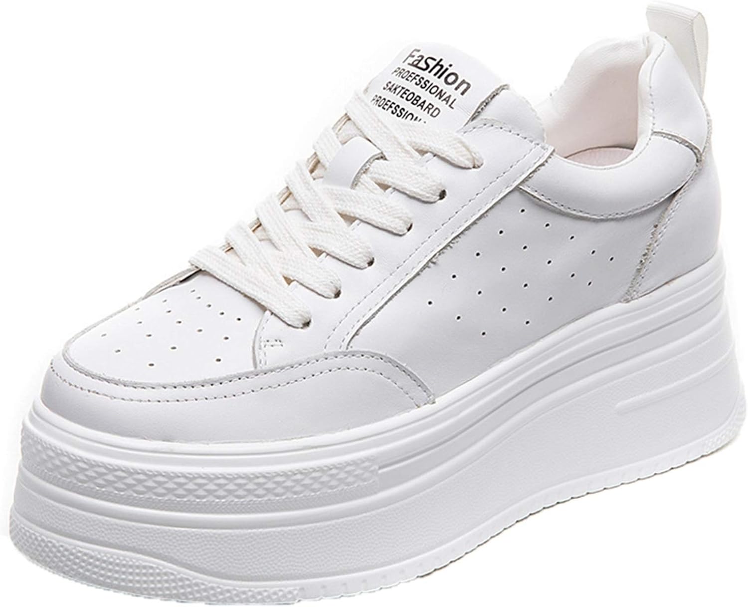 Women White Thick Platform Shoes Wearable Causal Outdoor