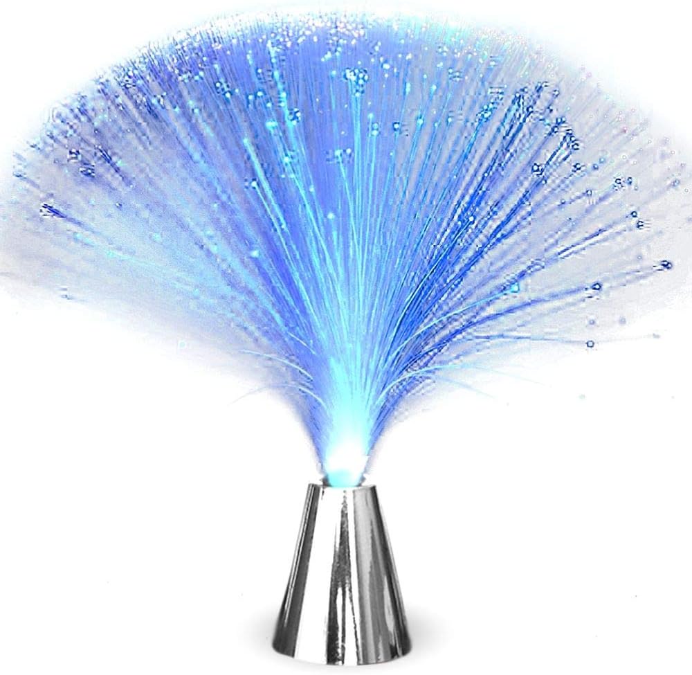 Party Light Fiber Optic Lamp with Chrome Base Blue