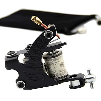 coil tattoo machine black 10 wrap coils steel tattoo frame tattooing gun liner shader for tattoo needle supply beauty body care for starter tattooist