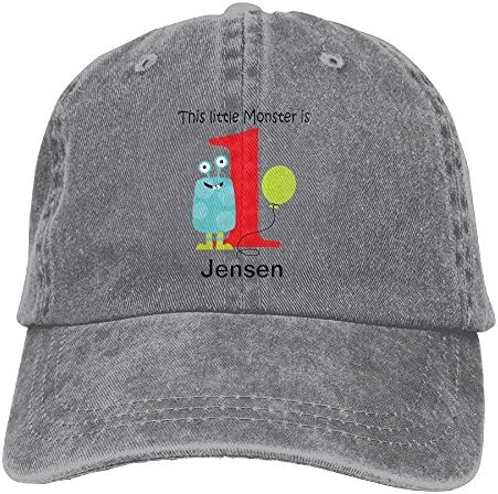 SKXJ0IOAI 1st Birthday Little Monster Blue Hat Snap-Back Hip-Hop Cap Baseball Hat Head-Wear Cotton Snapback Hats Ash