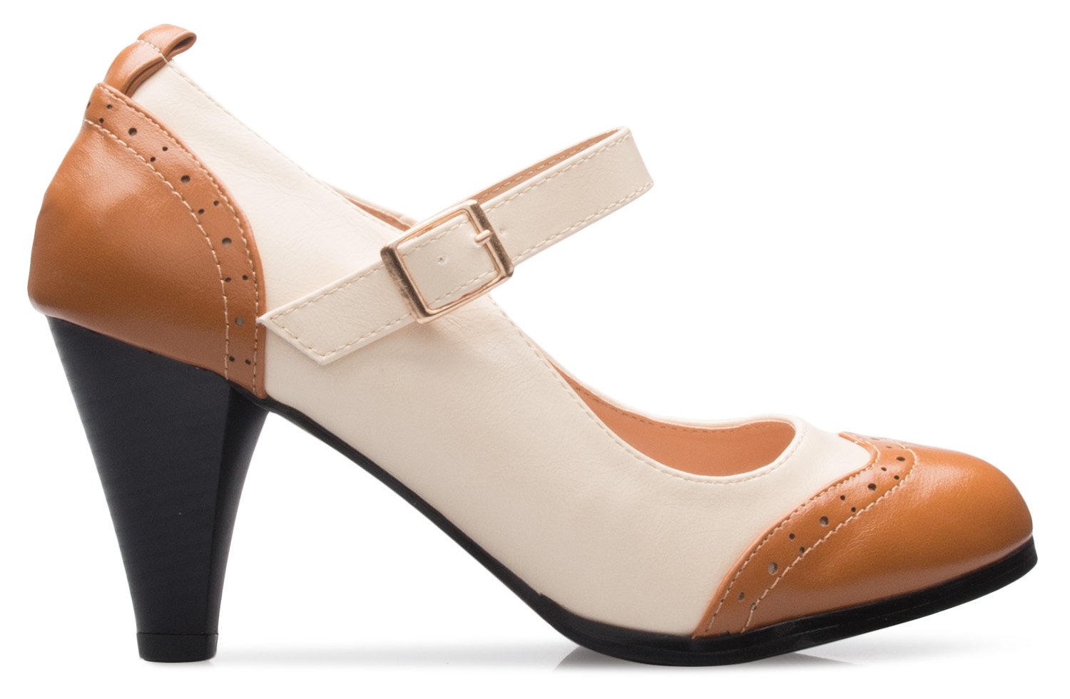 Olivia K Women's Classic Closed Toe Kitten Heel Pumps | Dress, Work, Party Low Heeled - Image 3