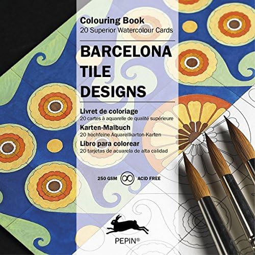 Barcelona Tile Designs: Colouring Cards (Multilingual Edition) (English and German Edition)