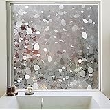 Coavas Decorative Window Film Non Adhesive Window Film Static Cling Window Film Cobblestone Window Film No-Glue 3D Window Flim Decorate with Suitable for Home and Office (17.7by78.7 Inch)