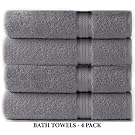 Cotton Craft Ultra Soft 4 Pack Oversized Extra Large Bath Towels 30x54 Charcoal weighs 22 Ounces - 100% Pure Ringspun Cotton - Luxurious Rayon trim - Ideal for everyday use - Easy care machine wash