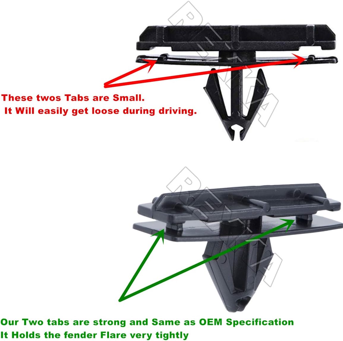 Rexka Fender Flare & Rocker Moulding Clip 68039280AA for Jeep Wrangler