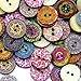 BcPowr 200 PCS Retro Button，Mixed Random Shinning Round 2 Holes Wooden Buttons for Sewing Crafting