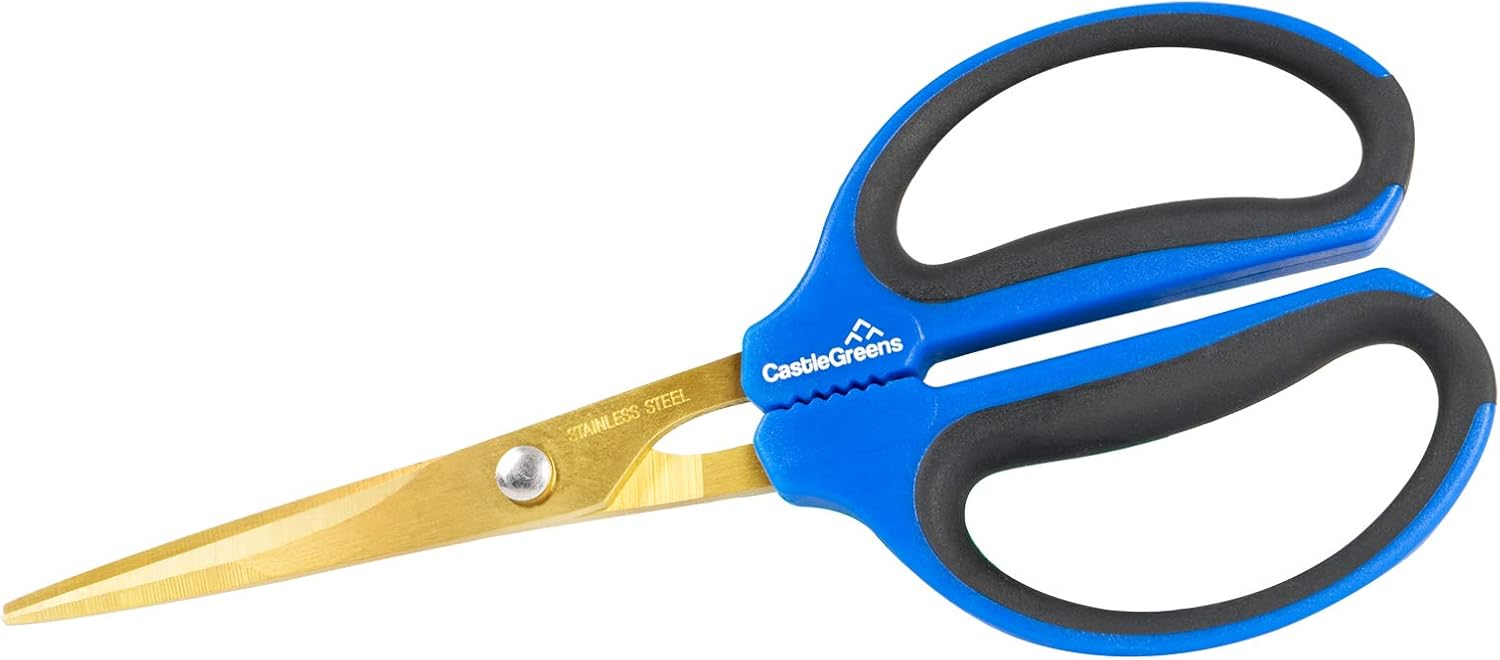 CastleGreens Garden Scissors, 60mm Titanium Coating Stainless Steel Blades Bonsai Shears, Practical and Light Pruning Shear, Ideal for Trimming Indoor and Outdoor Plants : Garden & Outdoor