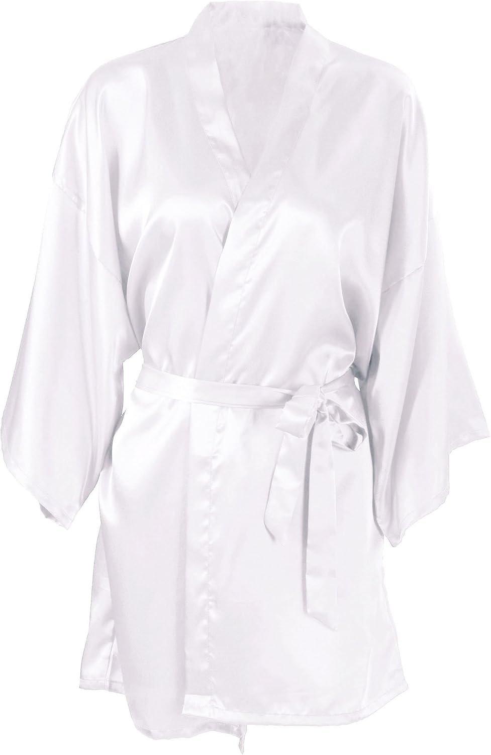 long white satin dressing gown